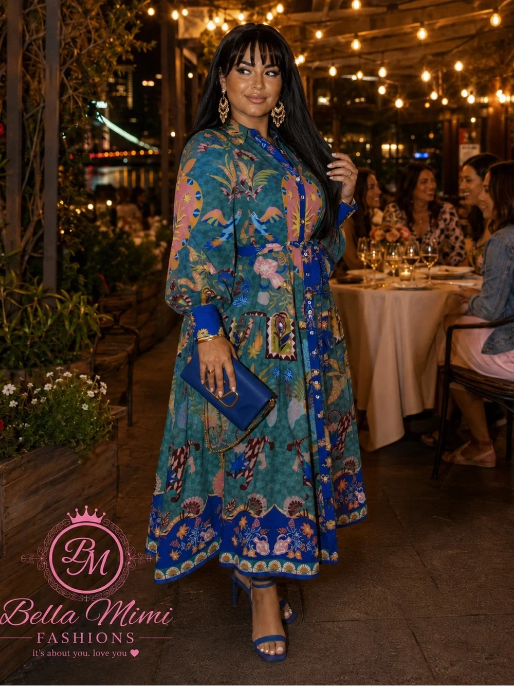City Chic Tropical Print front Maxi Dress Size 22 XL 🌴🌺🌴🏝️🧿🌺🌴 BRB SL 7 - Picture 4 of 6